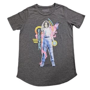 Stranger Things Vintage Retro Eleven Gray Superpowered 80's Icon T-Shirt Sz SM